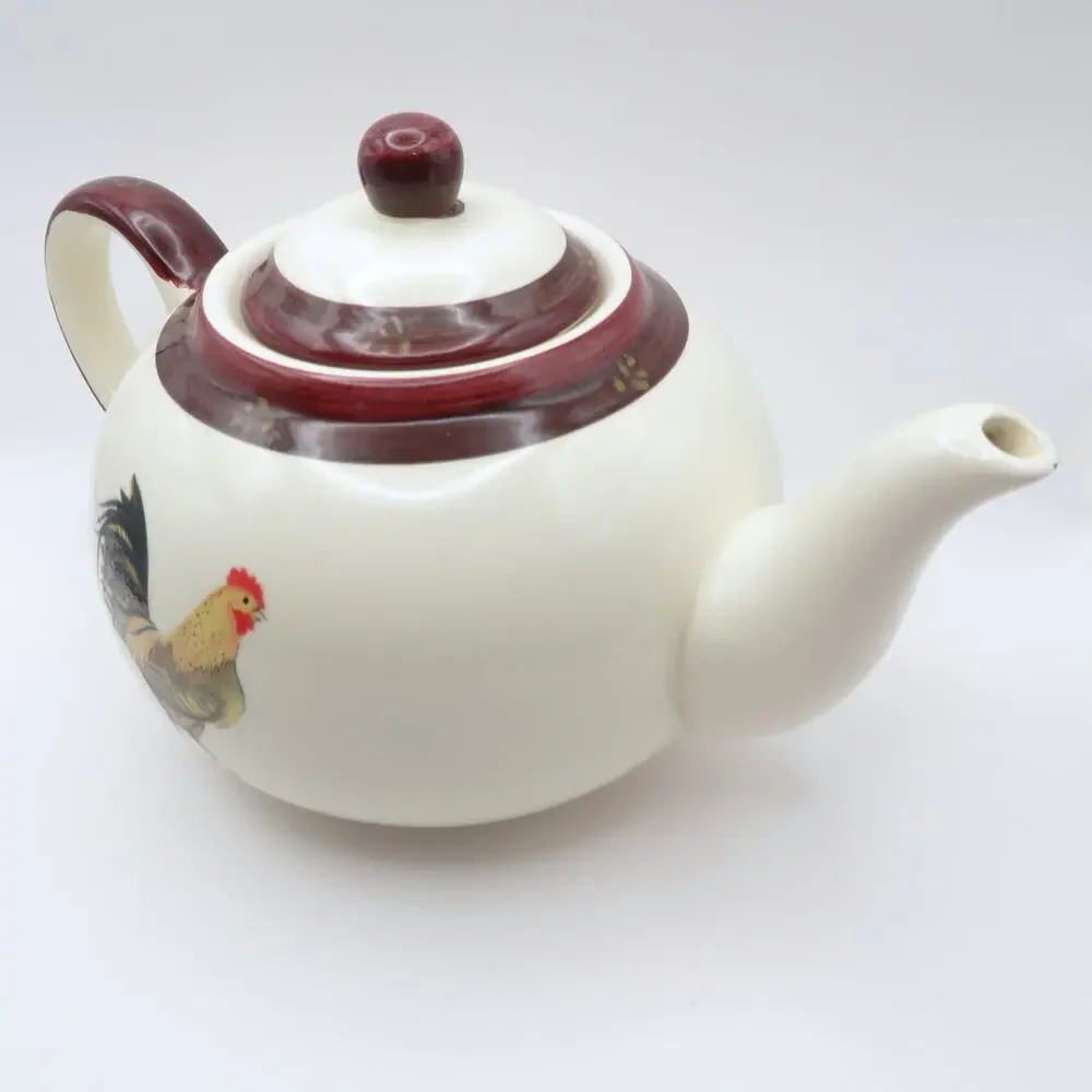 Creative Tops Old Farm House Rooster Chicken Ceramic Teapot Country Kitchen Lid